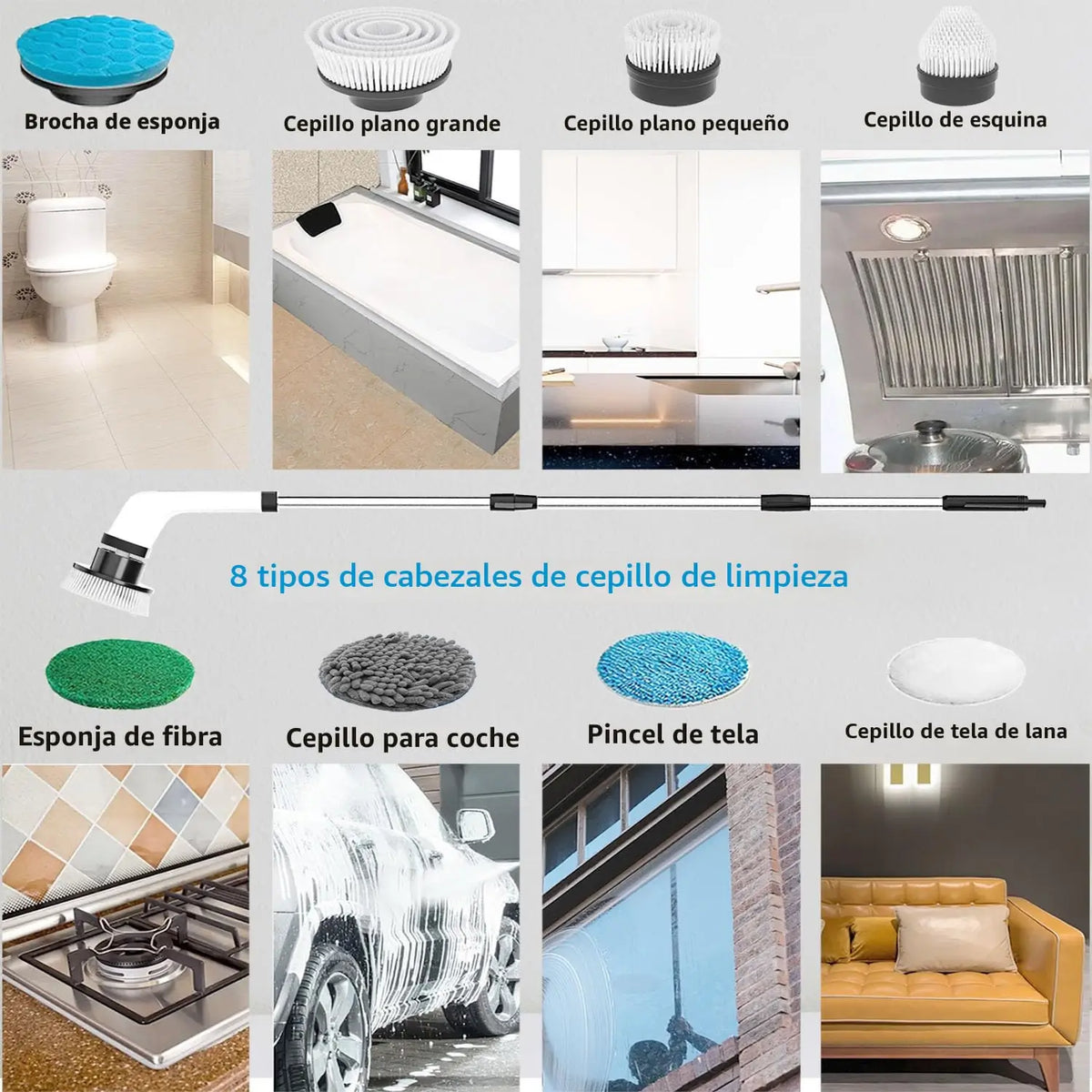 Cepillo Eléctrico de Limpieza 9 en 1