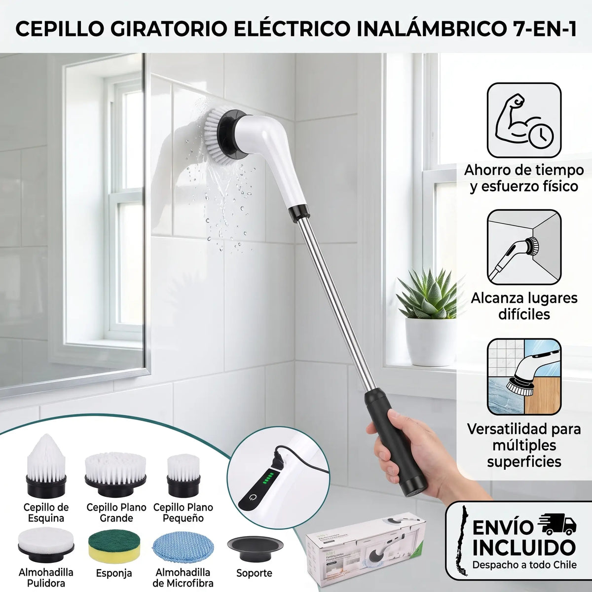 Cepillo Eléctrico de Limpieza 9 en 1