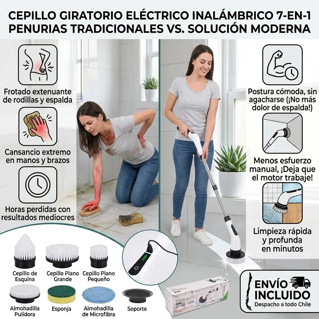 Cepillo Eléctrico de Limpieza 9 en 1