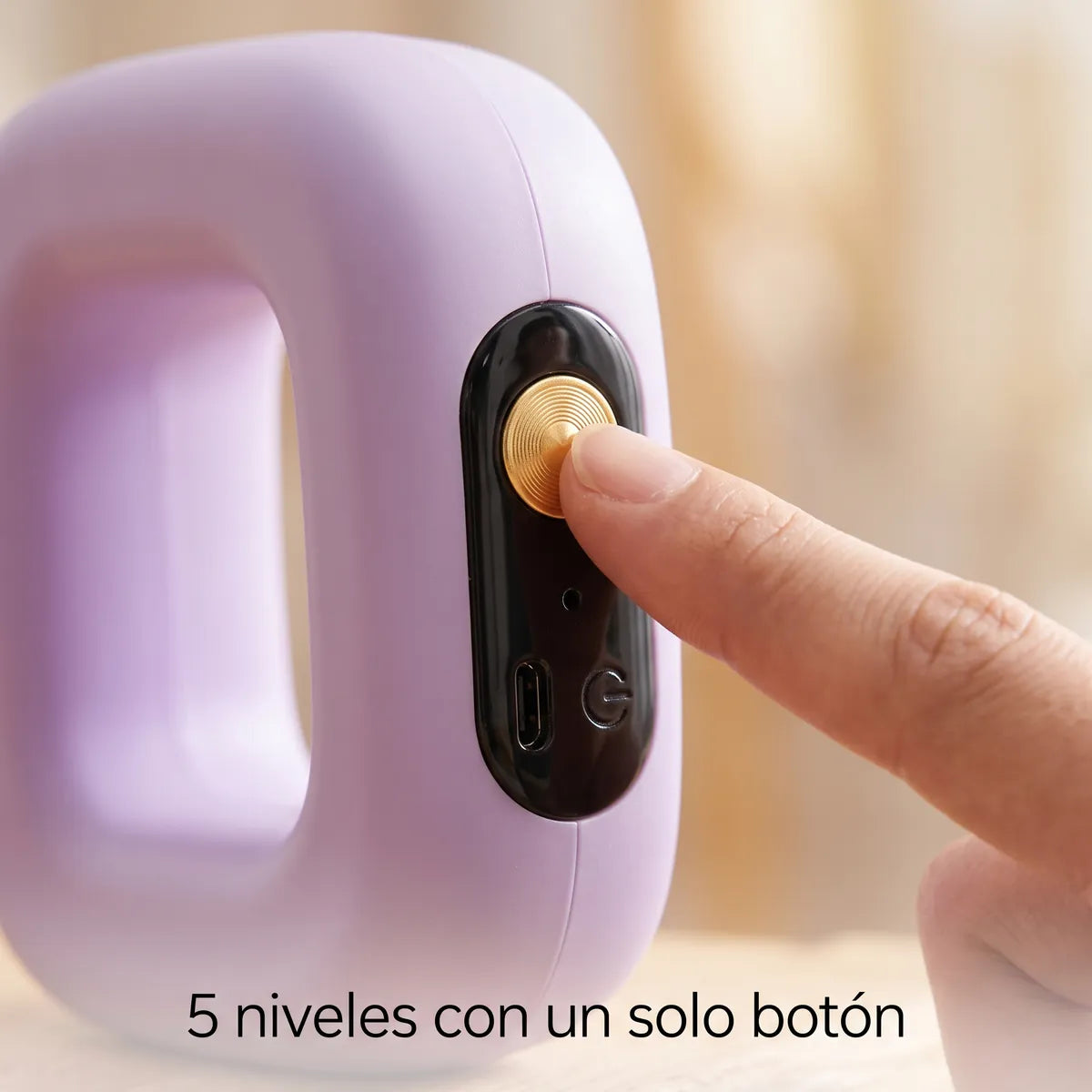 Panel del masajeador con botón de 5 niveles
