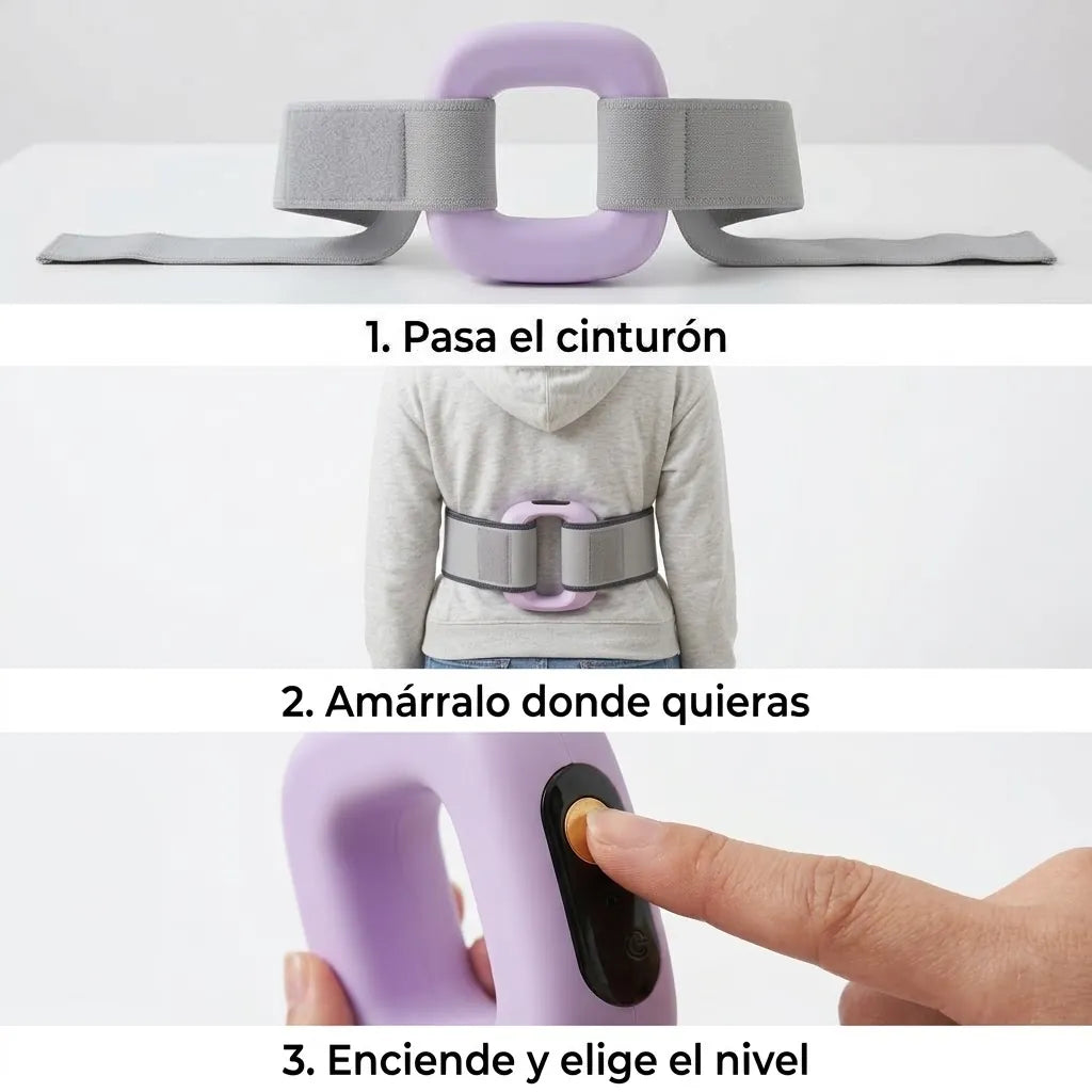 Los 3 pasos para usar el masajeador con cinturón
